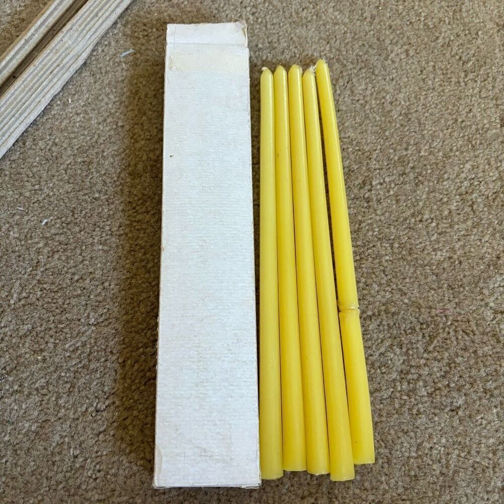 5 Yellow 10” Taper Candles